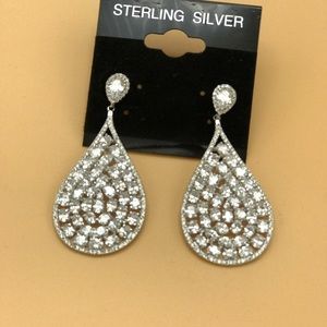 Sterling Silver CZ Earrings.